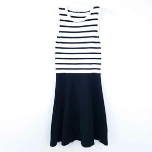 Gap Tank Sleeveless Black White Stripe Fit & Flare Sweater Dress Small Women